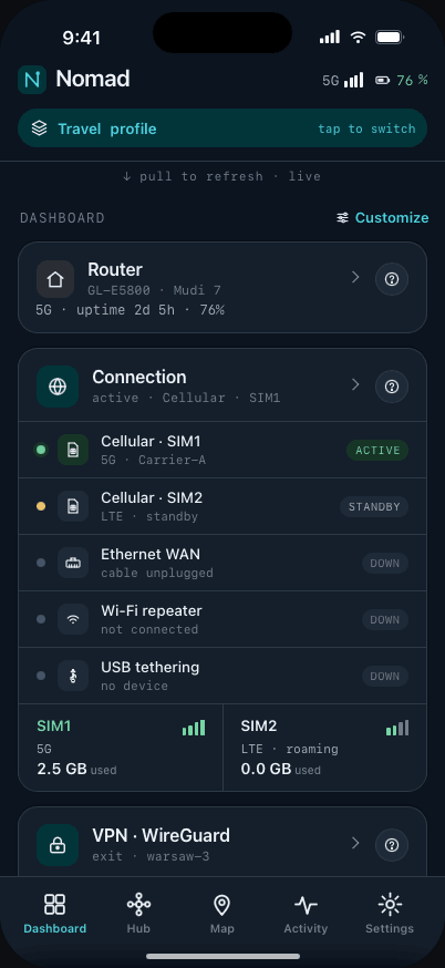 Nomad app on iOS